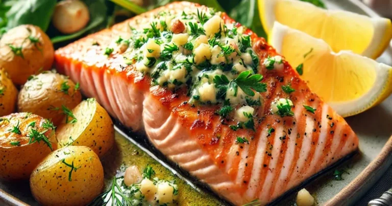 Grilled Salmon with Herb Garlic Butter and Lemon